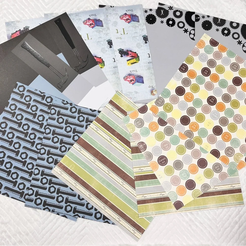Scrapbook Memory Book Paper 12x12 Dad Father theme Paper Pad card‎ stock